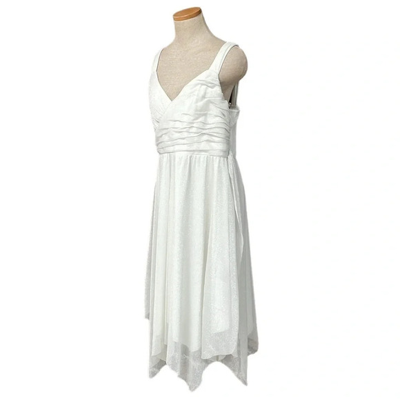 Jonathan Martin Dress Women's 16 White Sparkles Sleeveless V-Neck Boho - Picture 3 of 16